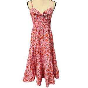 Yumi Kim Red, Pink & White Floral Pattern Sundress Size M
